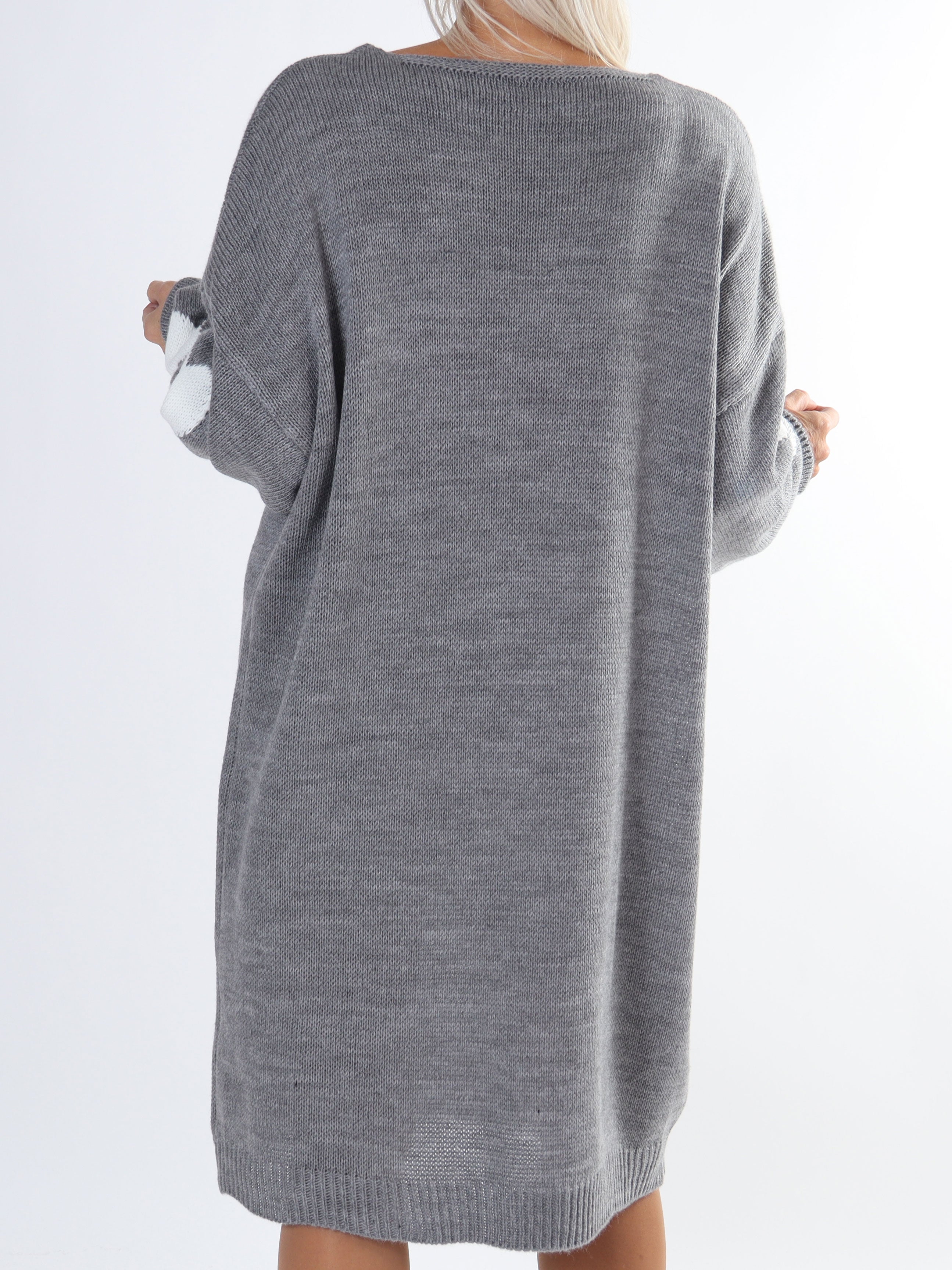 Lela - Plus size strikkjole med hjerter